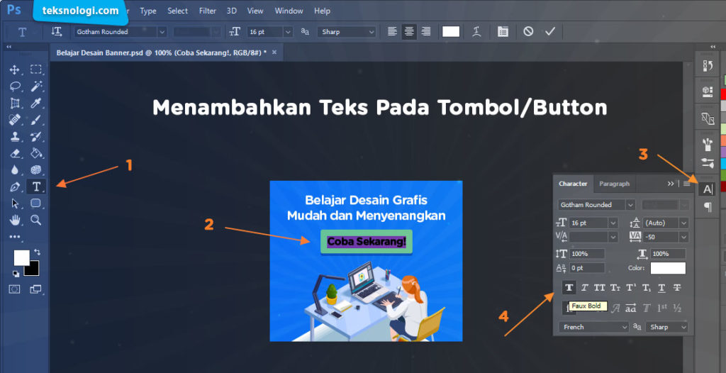  Tutorial  Cara Desain  Banner  Iklan di  Photoshop  Teksnologi