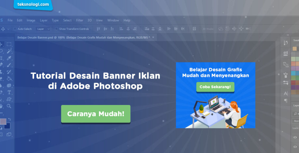 Tutorial Cara Membuat Banner Di Photoshop Teksnologi