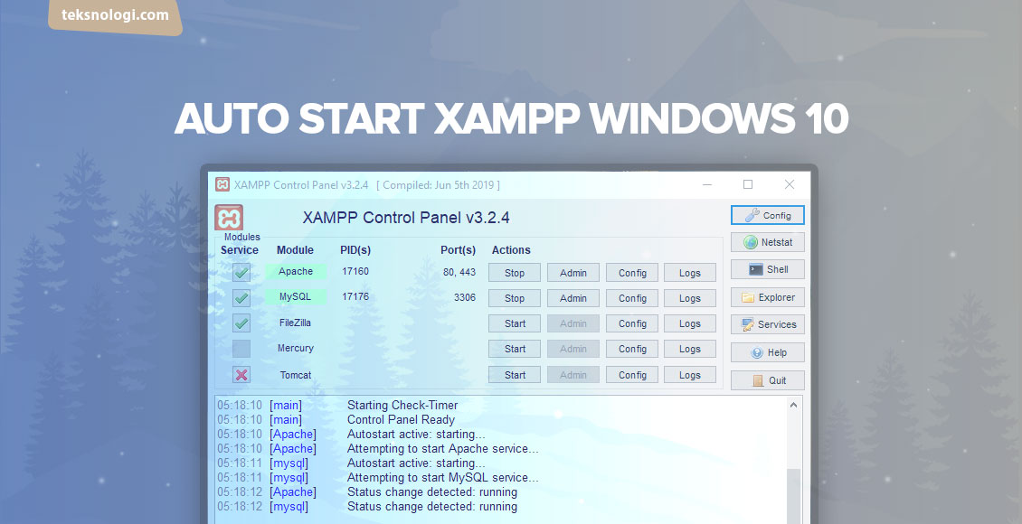 auto start xampp windows 10